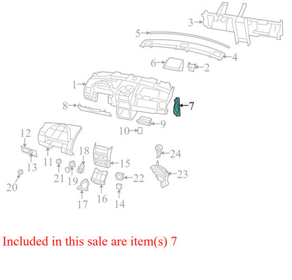 0ZS64ES3AA 2008-2010 Chrysler Town &amp; Country Passenger FR Dash End Cap Used ZS64ES3AA