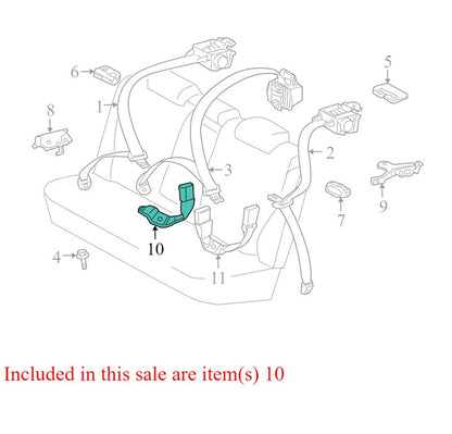 7338047010B0 2004-2009 Toyota Prius Passenger Rear RR Seatbelt Receptacle Used OEM 7338047010