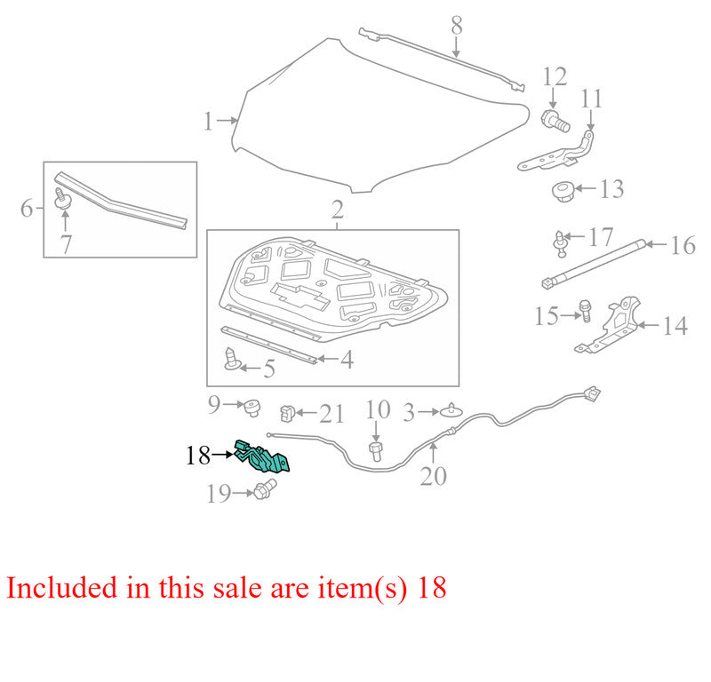 19420352 2010-2017 Chevrolet Equinox Front Hood Latch Used OEM 19420352 