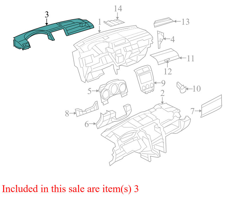 60471031005C 2007-2009 Dodge Caliber Upper Instrument Panel Cover Used 60471031005C OEM