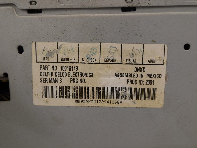 16259801 1995-2005 Chevrolet Cavalier Radio Unit Used OEM 10315119