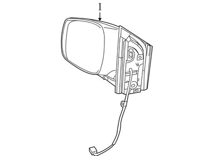 1AB781BGAC 2008-2010 Chrysler Town &amp; Country Driver FL Door Mirror Used 1AB781BGAC OEM