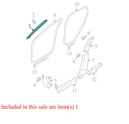 76911JM02A 2008-2015 Nissan Rogue Driver LH A Pillar Trim Used OEM 76912JM02A 