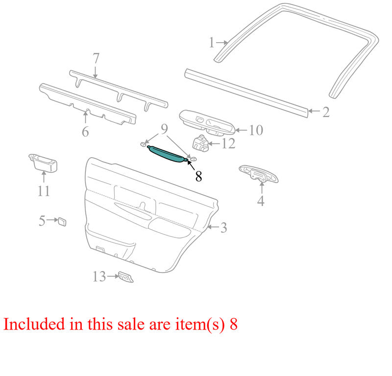 6W1Z5422666AB 2008-2010 Lincoln Town Car RL Interior Door Pull Handle Used 6W1Z5422666AB OEM