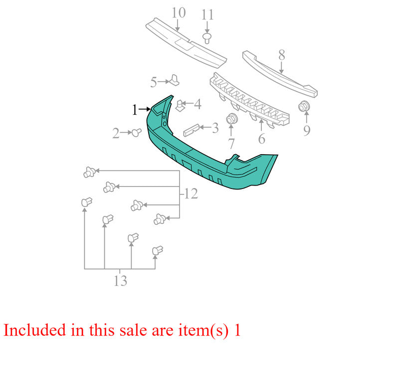 8L8Z17K835APTM 2008-2012 Ford Escape Rear Bumper Cover Used OEM 8L8Z17K835APTM