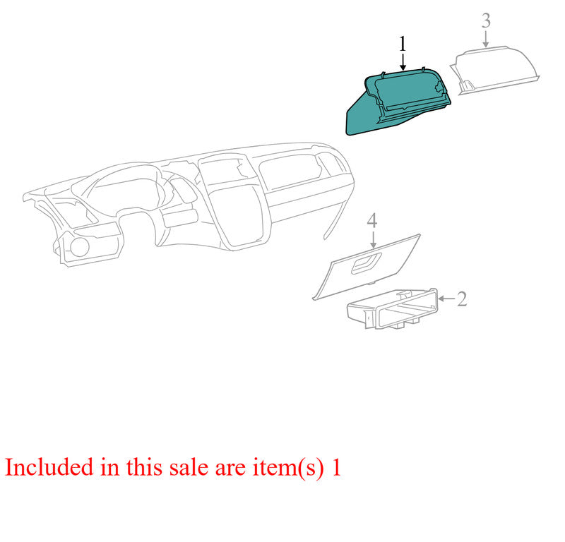 1QL80DX9AE 2015-2018 Dodge Grand Caravan Inner Glove Box Used 1QL80DX9AE 