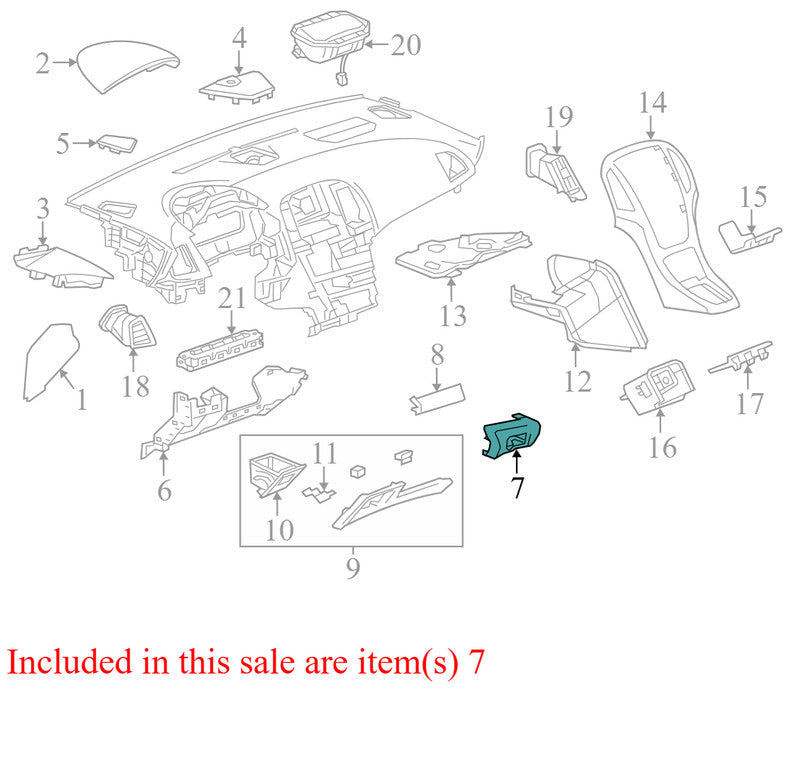 22853609 2013-2017 Buick Verano Instrument Panel Headlight Bezel Used 22853609 OEM