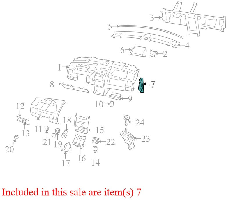 0ZS65ES3AA 2008-2010 Chrysler Town &amp; Country Driver FL Dash End Cap Used ZS64ES3AA