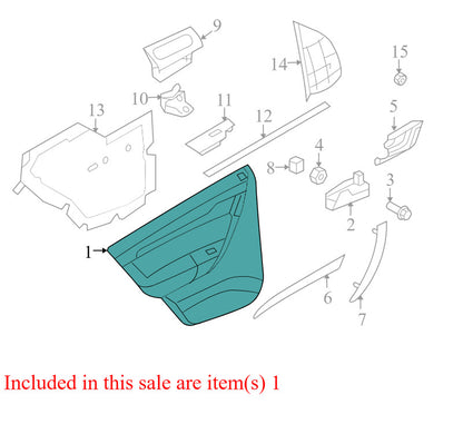 96442190 2007-2008 Chevrolet Aveo Passenger RL Door Interior Trim Panel Used 96442190 OEM