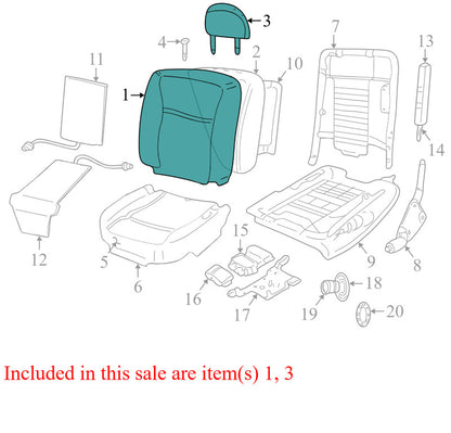 9W1Z5464417AA 2004-2011 Lincoln Town Car Front Left Seat Back Cushion w/Headrest Used OEM