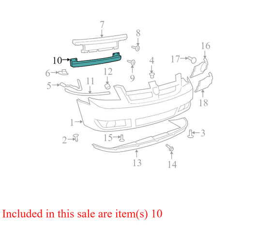 05113162AA 2008-2010 Chrysler Town &amp; Country Bumper Impact Bar Used OEM 5113162AA