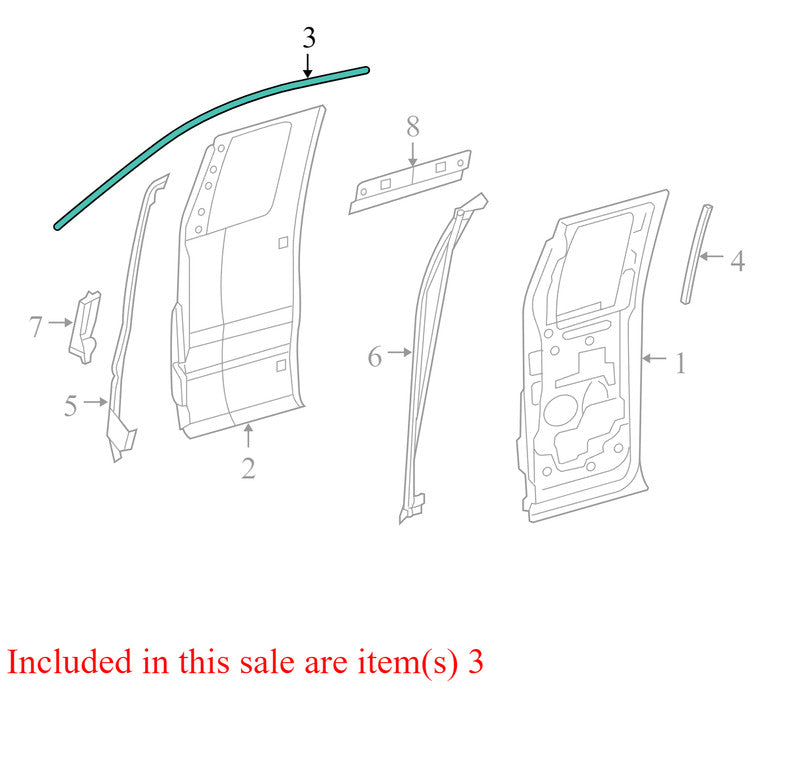 4L3Z18253A20AA 2004-2008 Ford F-150 Driver Rear RL Door Seal Used OEM 4L3Z18253A20AA