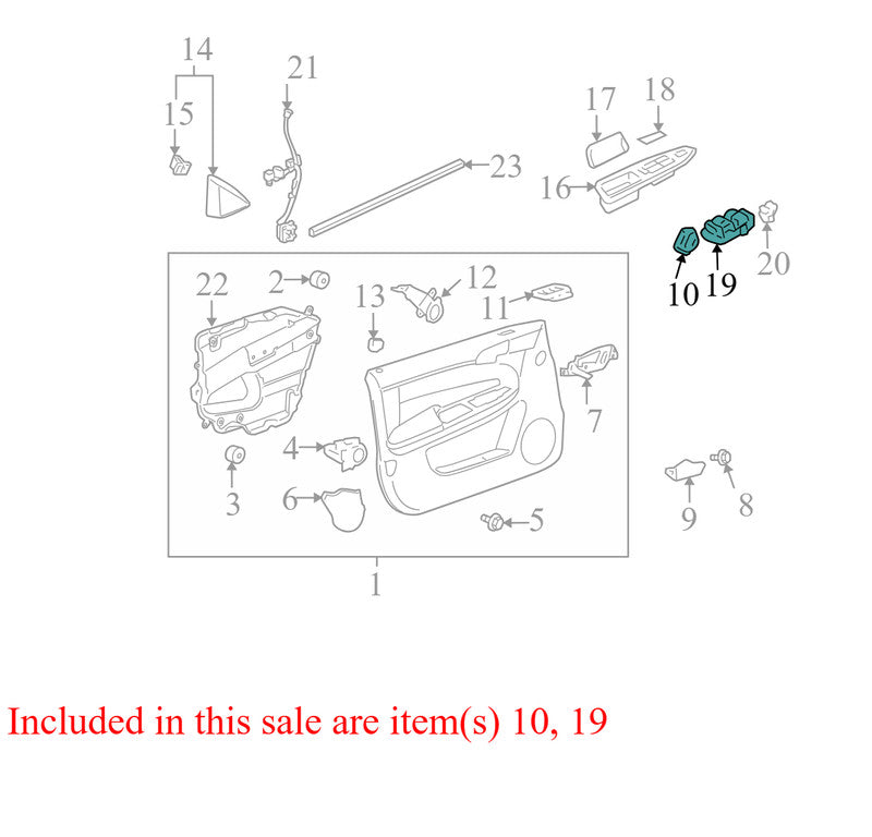 25828893 09-16 Chevrolet Impala FL Door Lock Switch, Door Window Switch Used 25828893 OEM