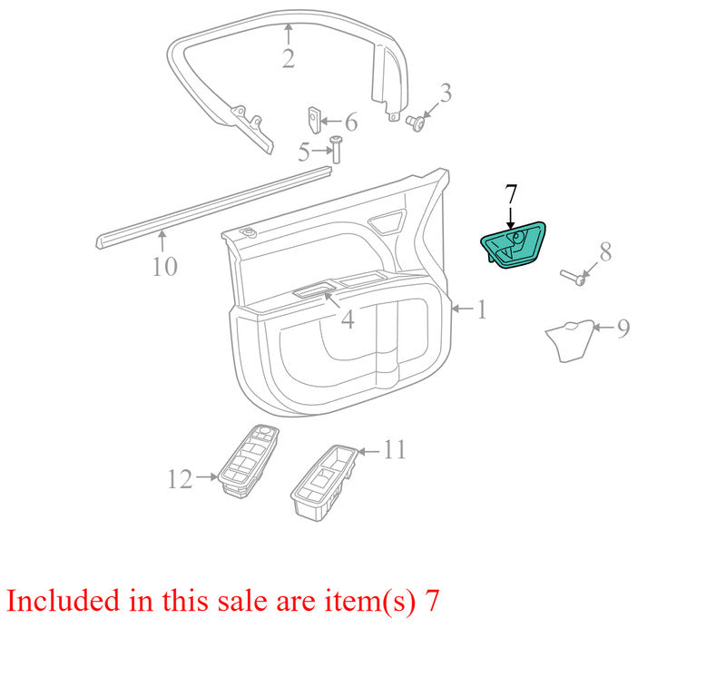 1GC78DK7AA 2009-2010 Dodge Journey Driver FL Interior Door Handle Bezel Used OEM 100000257