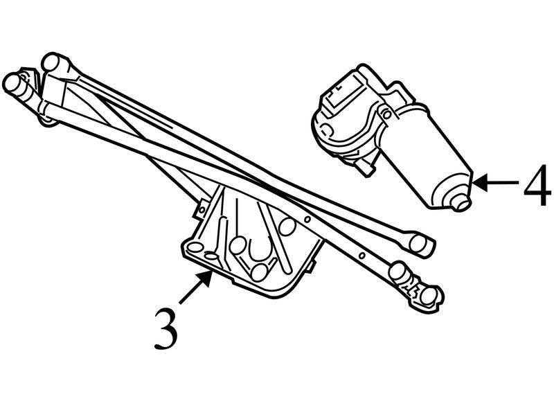 7L2Z17566AA 2006-2010 Mercury Mountaineer Windshield Wiper Motor and Transmission Used OEM 