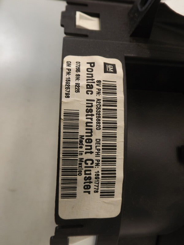 15261511 2005-2010 Pontiac G6 Gauge Instrument Cluster Used OEM 15925798
