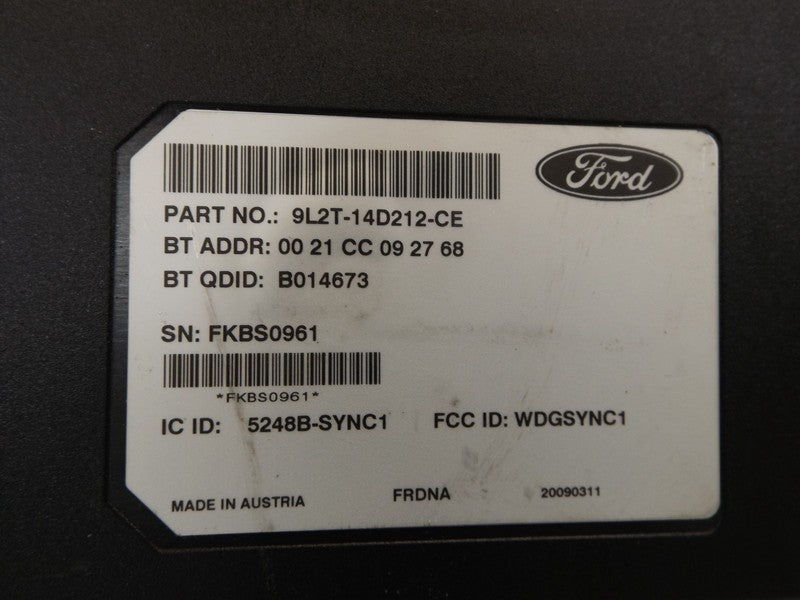 9L2T14D212CE 2009-2010 Ford Edge Sync Communication Module Used 9L2T14D212CE OEM