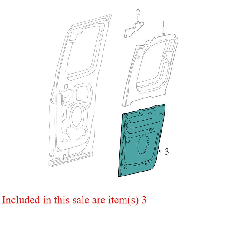 YL3Z1827407BAD 1999-2003 Ford F-150 Driver Rear RL Interior Door Panel Used OEM YL341827407