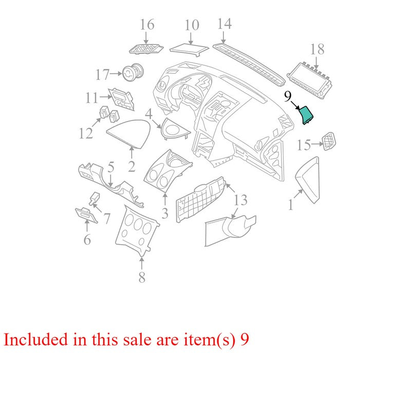 28176JM00A 2008-2015 Nissan Rogue Passenger RH Speaker Grille Cover Used OEM 28176JM00A