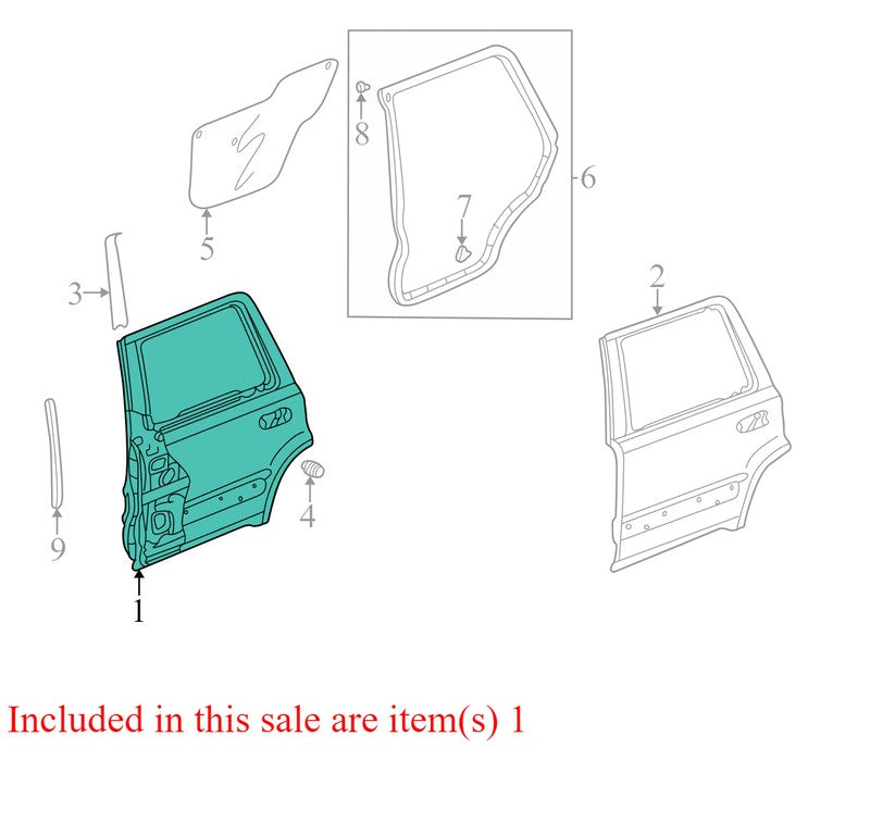67550S9AA90ZZ 2002-2006 Honda CR-V Driver Rear LR Exterior Door Shell Used OEM 67550S9AA90ZZ