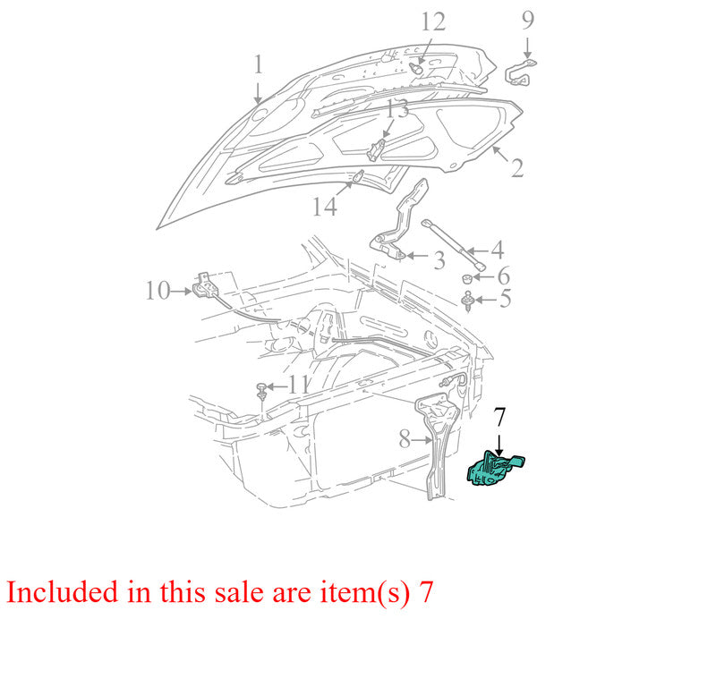 4L1Z16700AA 2003-2006 Ford Expedition Hood Latch Used OEM 4L1Z16700AA