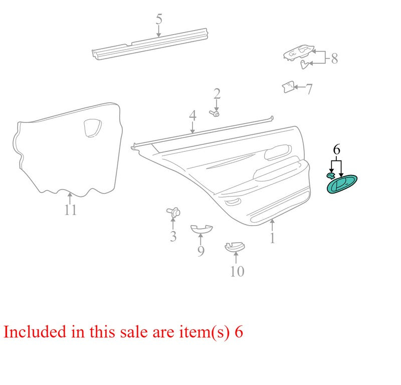 89039658 2002-2005 Buick LeSabre Passenger Rear RR Interior Door Handle Bezel Used OEM 