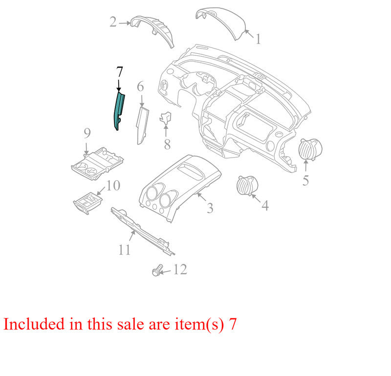 96537581 2004-2008 Chevrolet Aveo Driver LH Dashboard Trim Panel Used OEM 96537580