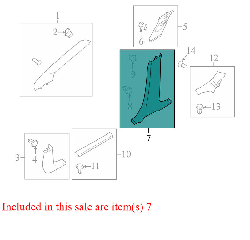 CM51A243W07BEW 2012-2018 Ford Focus Driver RL Lower B Pillar Trim Used CV6Z5424346BA OEM