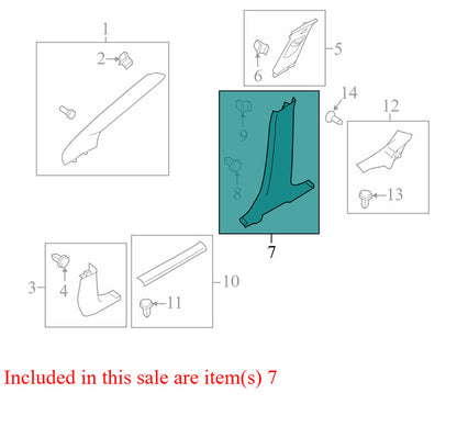 CM51A243W07BEW 2012-2018 Ford Focus Driver RL Lower B Pillar Trim Used CV6Z5424346BA OEM
