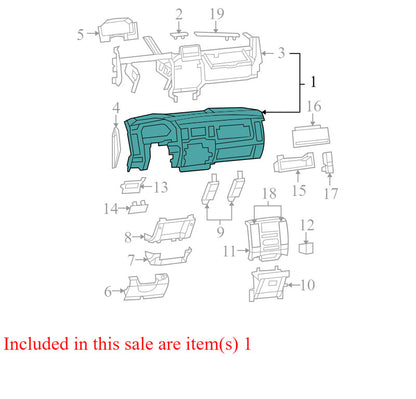 1NL83BD3AA 2009-2012 Dodge Ram Dashboard Panel Assembly Used 1NL83BD3AA OEM