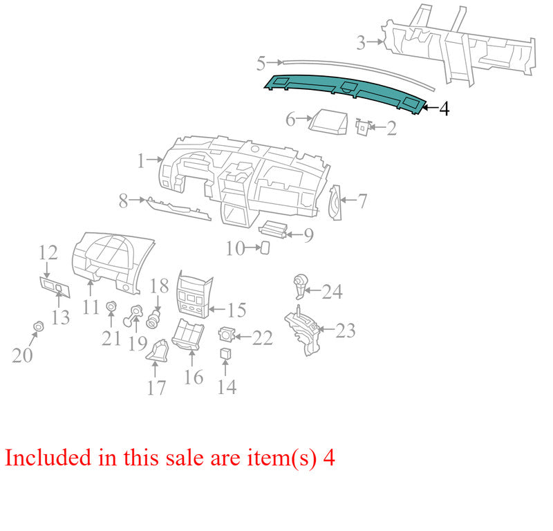ZS66DX9AB 2008-2010 Chrysler Town &amp; Country Instrument Panel Pad Used OEM ZS66DX9AB