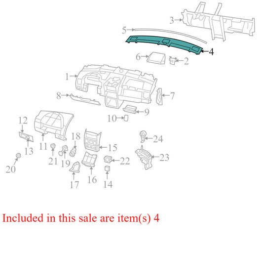 ZS66DX9AB 2008-2010 Chrysler Town &amp; Country Instrument Panel Pad Used OEM ZS66DX9AB