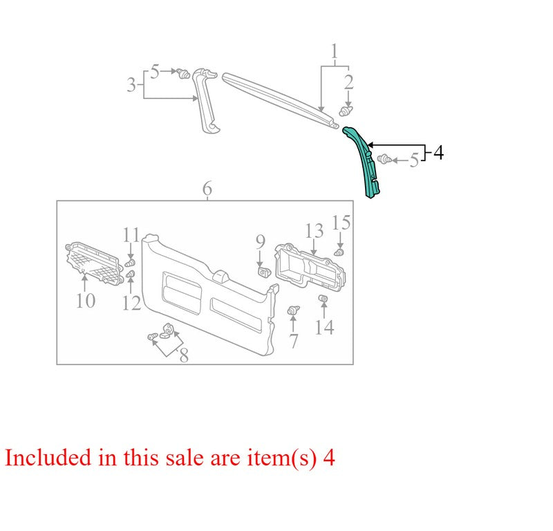 84485S9A003ZB 2002-2006 Honda CR-V Driver Side LH Liftgate Interior Trim Used OEM 84485-S9A-00