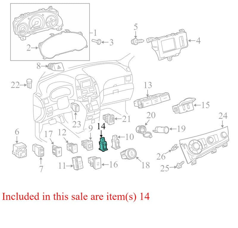 84746AE010 2011-2020 Toyota Sienna Tire Pressure Monitoring System Reset Switch Used OEM