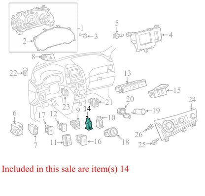 84746AE010 2011-2020 Toyota Sienna Tire Pressure Monitoring System Reset Switch Used OEM