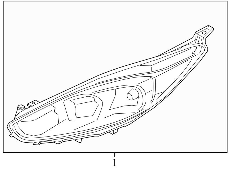 D2BZ13008J 2011-2019 Ford Fiesta Driver FL Headlight Used OEM D2BB13W030