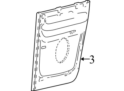 YL3Z1827407BAD 1999-2003 Ford F-150 Driver Rear RL Interior Door Panel Used OEM YL341827407