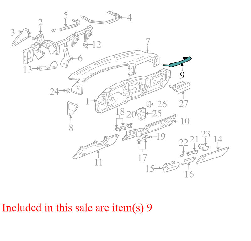15052737 1999-2006 GMC Sierra 1500 Interior Dash Grab Bar Used OEM 15052737 