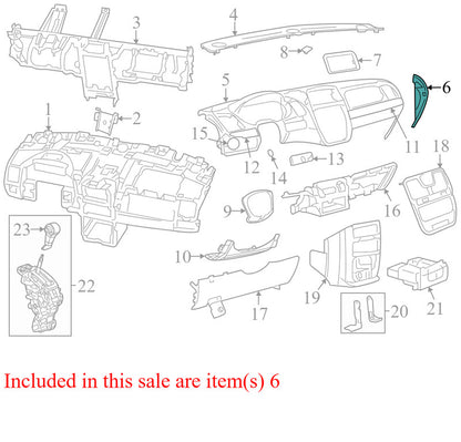 L0050621 2015-2018 Dodge Grand Caravan Dash Panel Cover Right Side OEM L0050621 