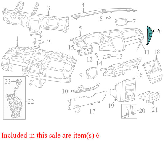 L0050621 2015-2018 Dodge Grand Caravan Dash Panel Cover Right Side OEM L0050621 