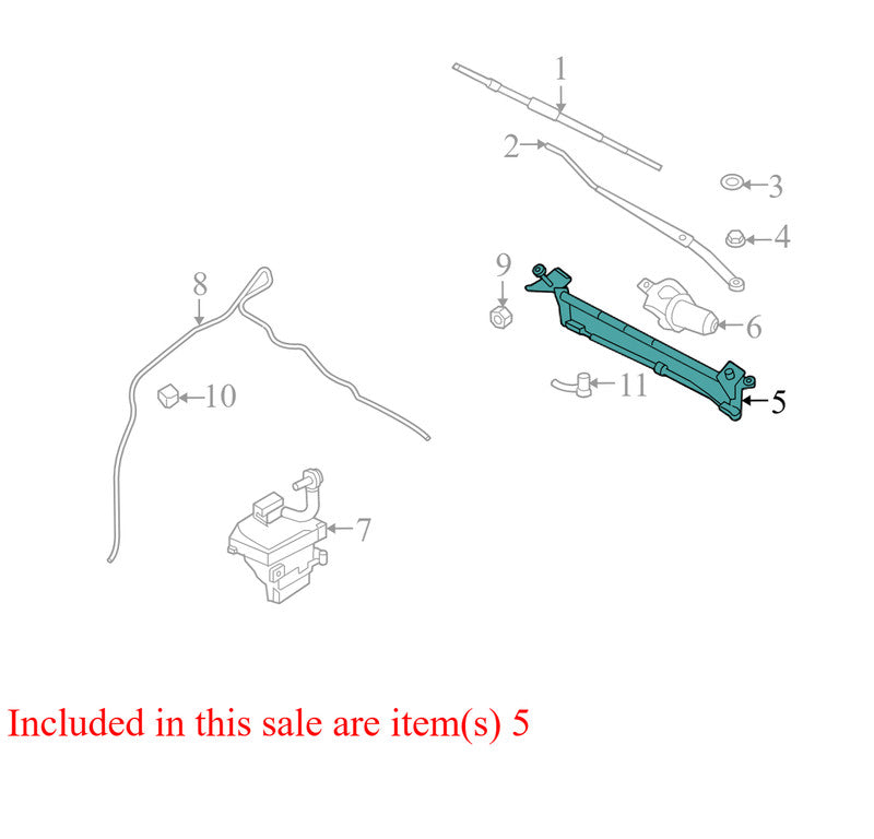 9E5117566AA 2006-09 Ford Fusion Front Windshield Wiper Linkage W/ Motor Used 9E5117566AA OEM