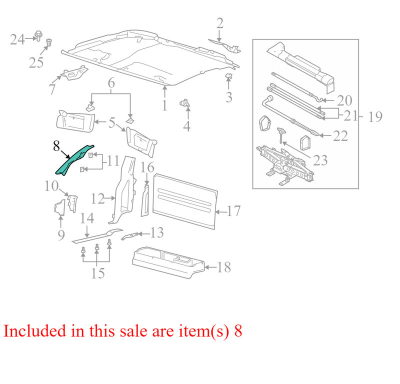 4L3Z1503598AAA 2004-2008 Ford F-150 Driver FL A Pillar Trim Used OEM 4L3415025A83AKW