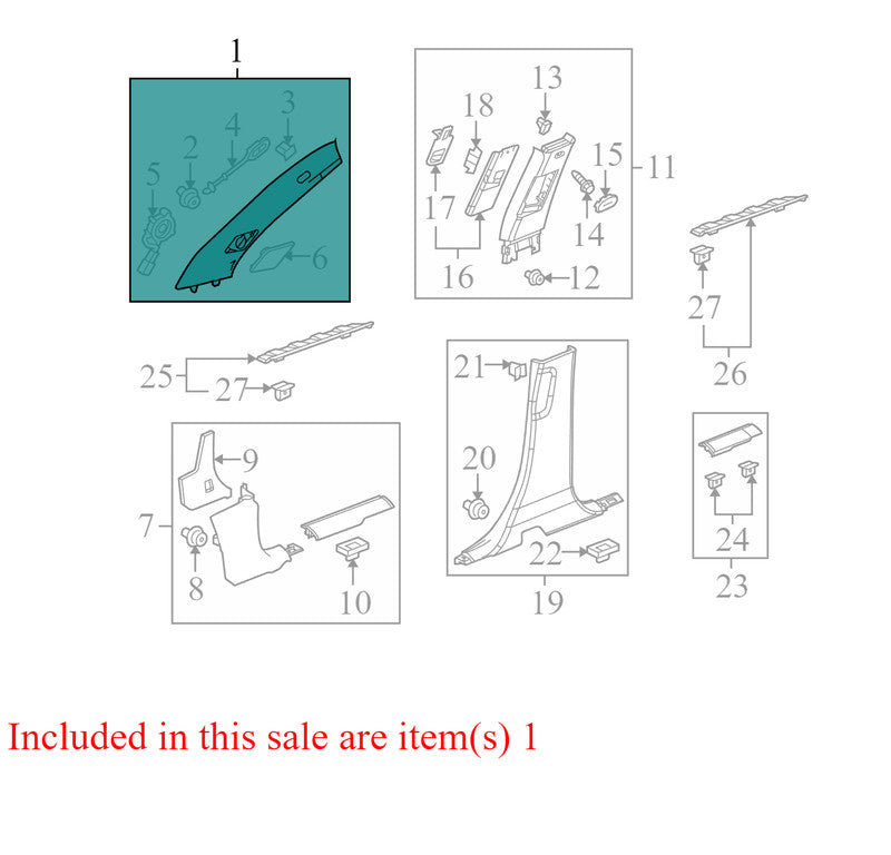 23187203 2010-2017 Chevrolet Equinox Driver Left A Pillar Trim Used OEM 20883895