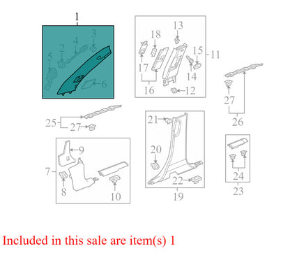 23187203 2010-2017 Chevrolet Equinox Driver Left A Pillar Trim Used OEM 20883895
