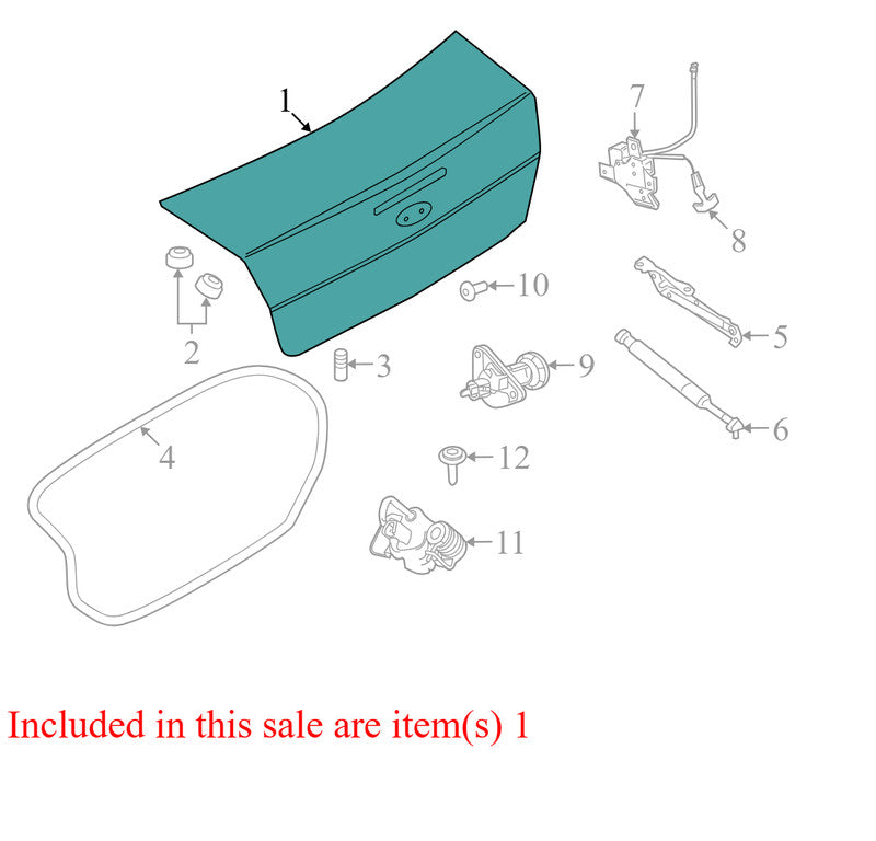 AS4Z5440110B 2010-2011 Ford Focus Rear Deck Lid (Damaged Spoiler) Used AS4Z5440110B OEM
