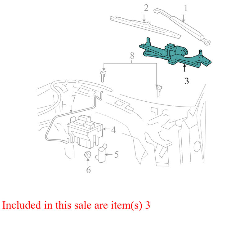 8L8417508AC 2004-2008 Ford F-150 Front Windshield Wiper Motor Used 8L8417508AC OEM