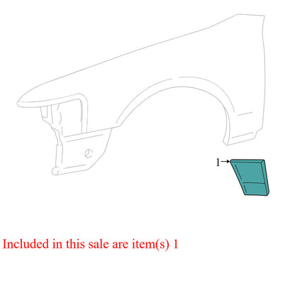 6W1Z16036APTM 2003-2011 Lincoln Town Car FR Fender Molding Used 6W1Z16036APTM OEM