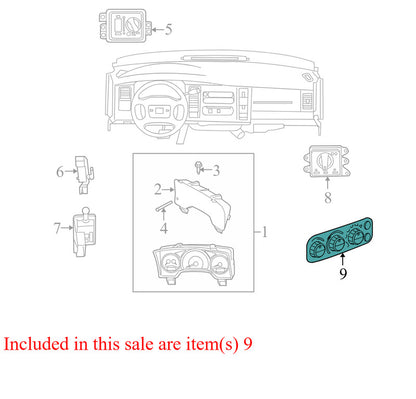 55057079AB 08-11 Dodge Dakota HVAC Temperature Control Panel W/ Defrost Used 55057079AB OEM