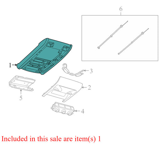 1KM33DW1AA 2008-2010 Chrysler Town &amp; Country Overhead Console Used OEM 1KM33DW1AA