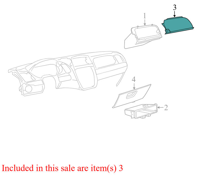 1SV44HL9AI 2011-2016 Chrysler Town &amp; Country FU Glove Box Door Used 1SV44HL9AI OEM